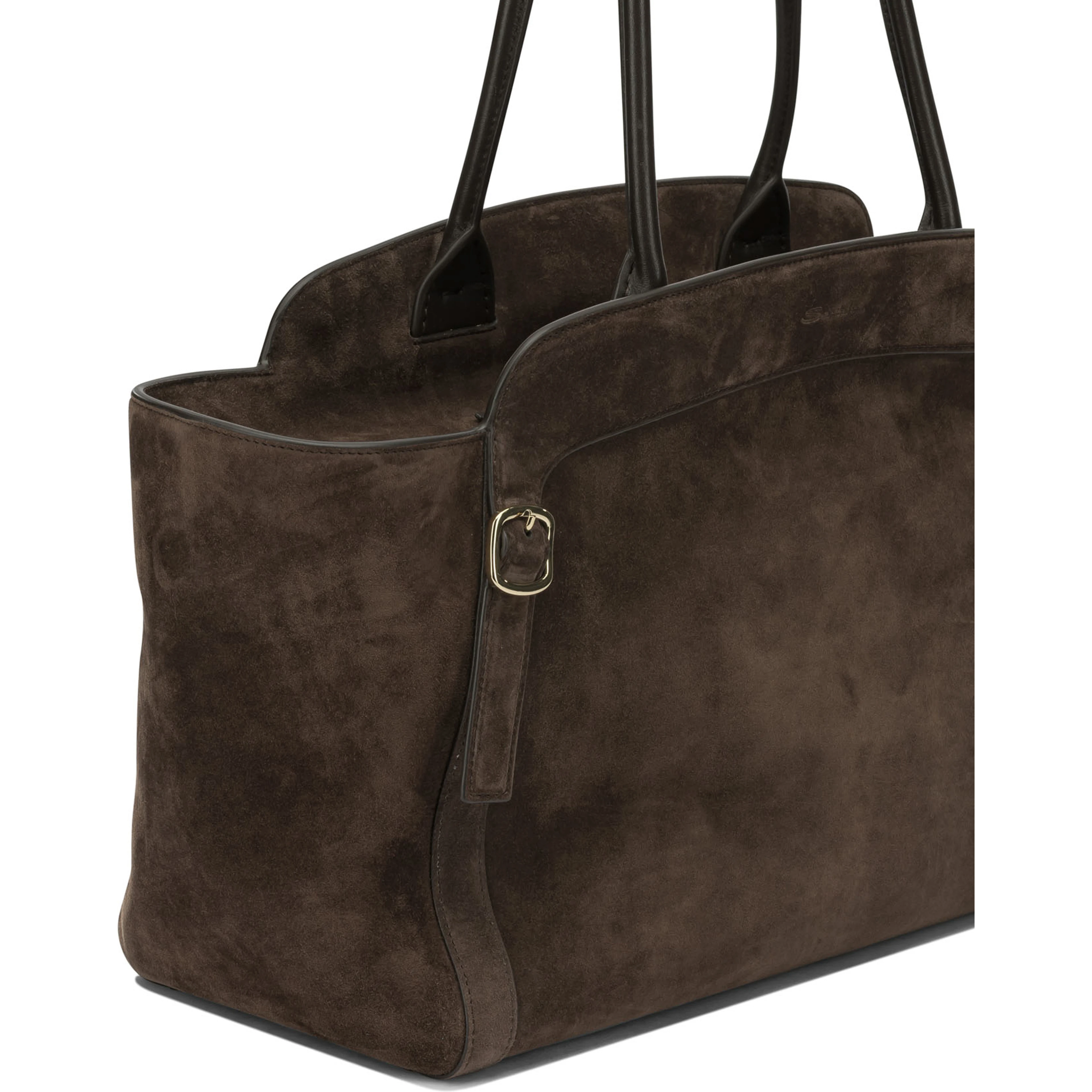 "Double Buckle" Medium Shoulder Bag
