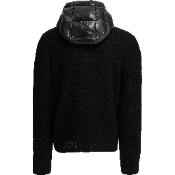 Padded cardigan made of wool and cashmere