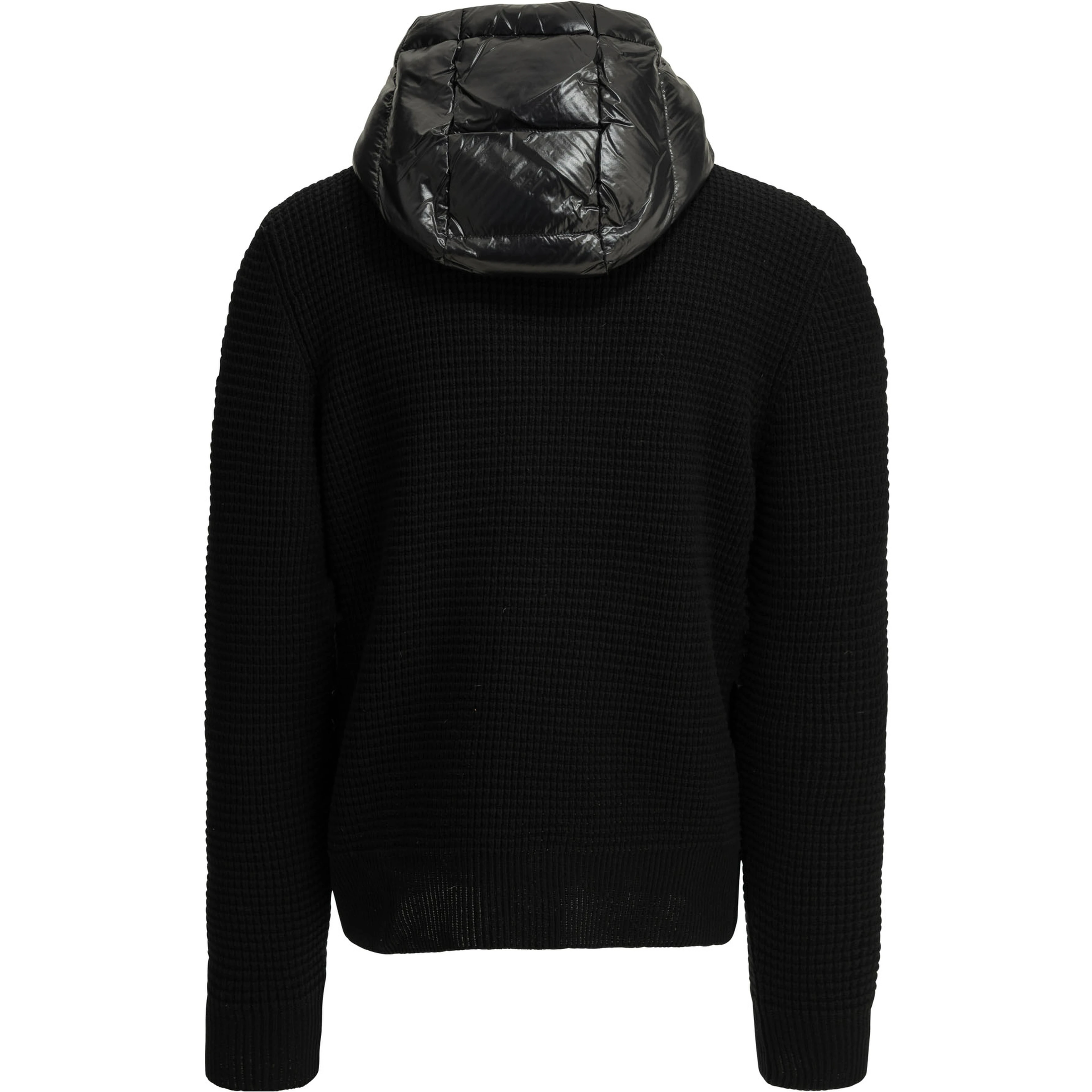 Padded cardigan made of wool and cashmere