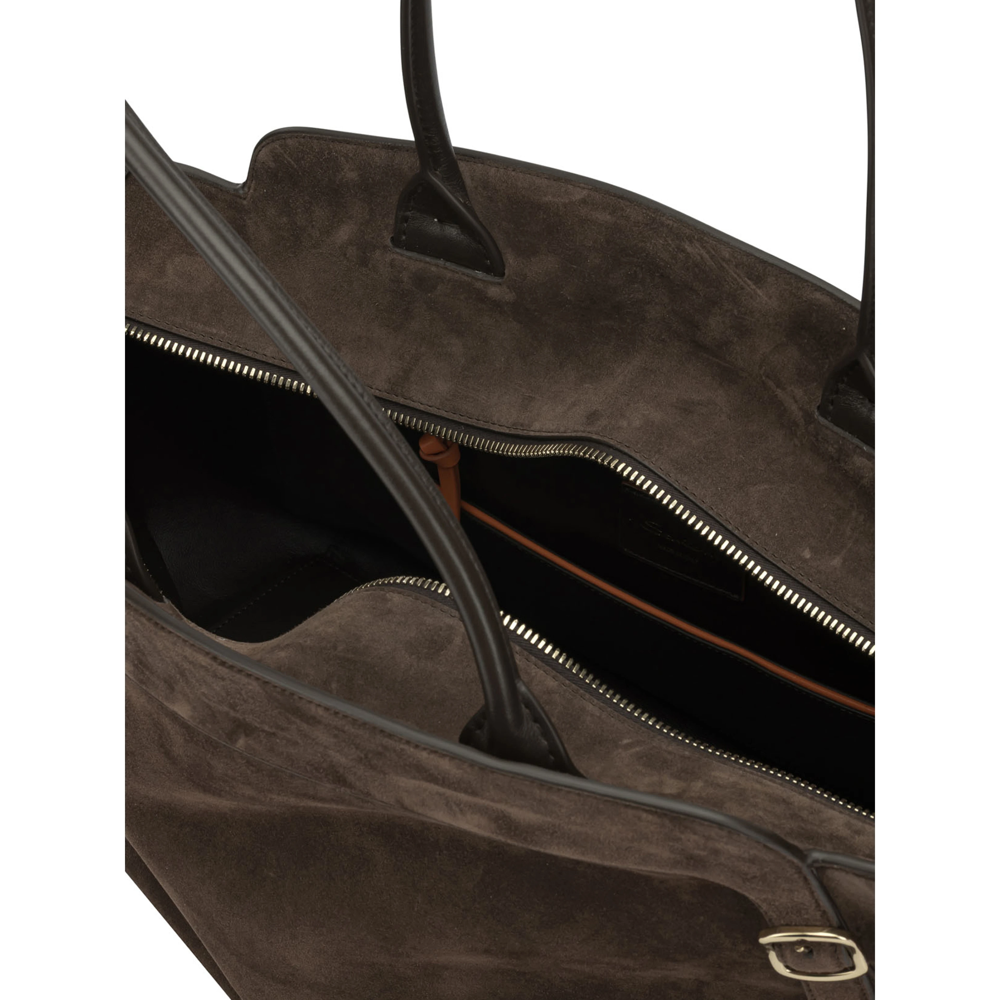 "Double Buckle" Medium Shoulder Bag