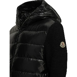 Padded cardigan made of wool and cashmere