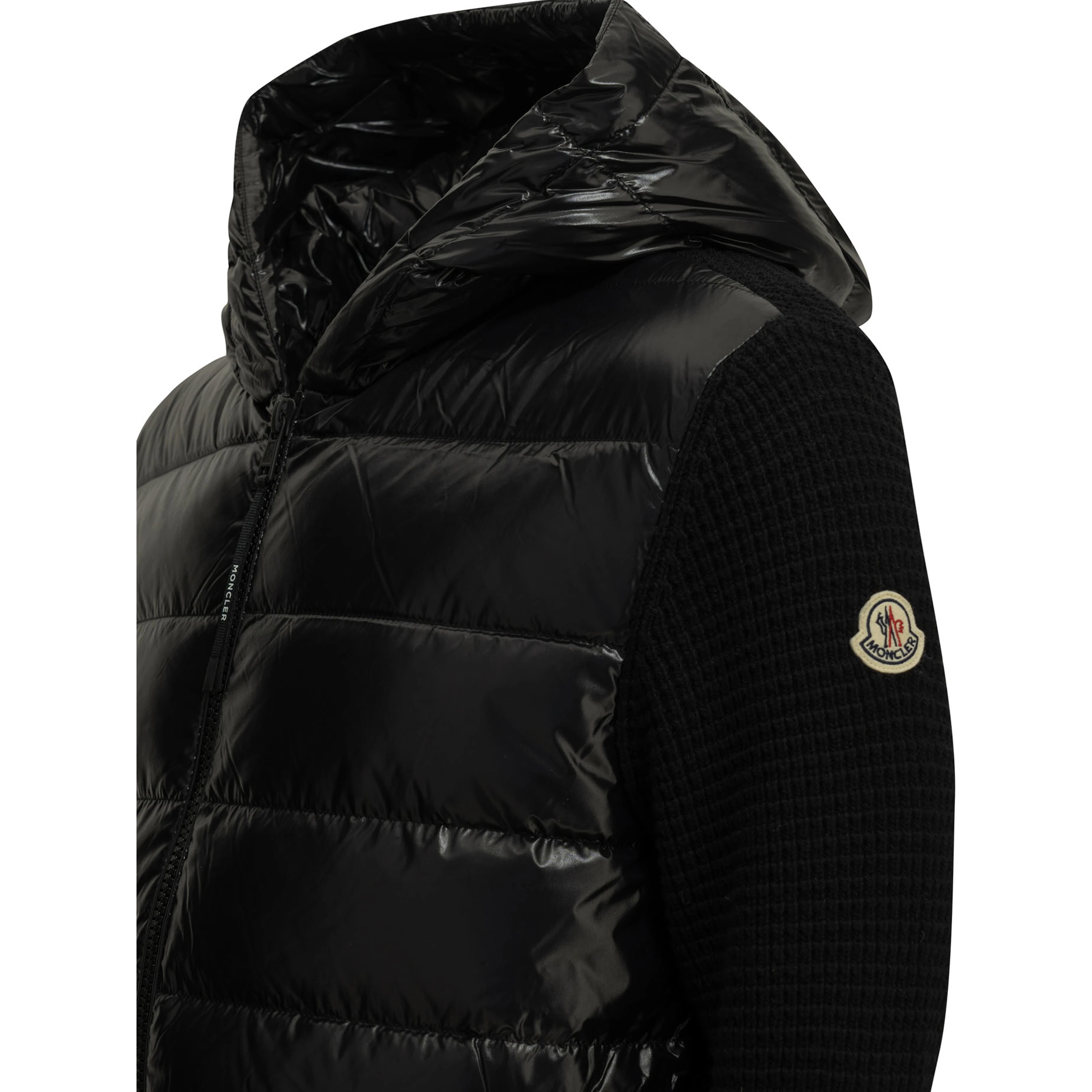 Padded cardigan made of wool and cashmere