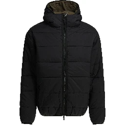 Reversible nylon short down jacket