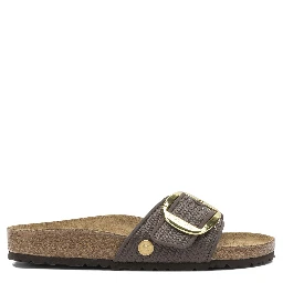 "Madrid Big Buckle Raffia" Slides