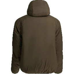 Reversible nylon short down jacket