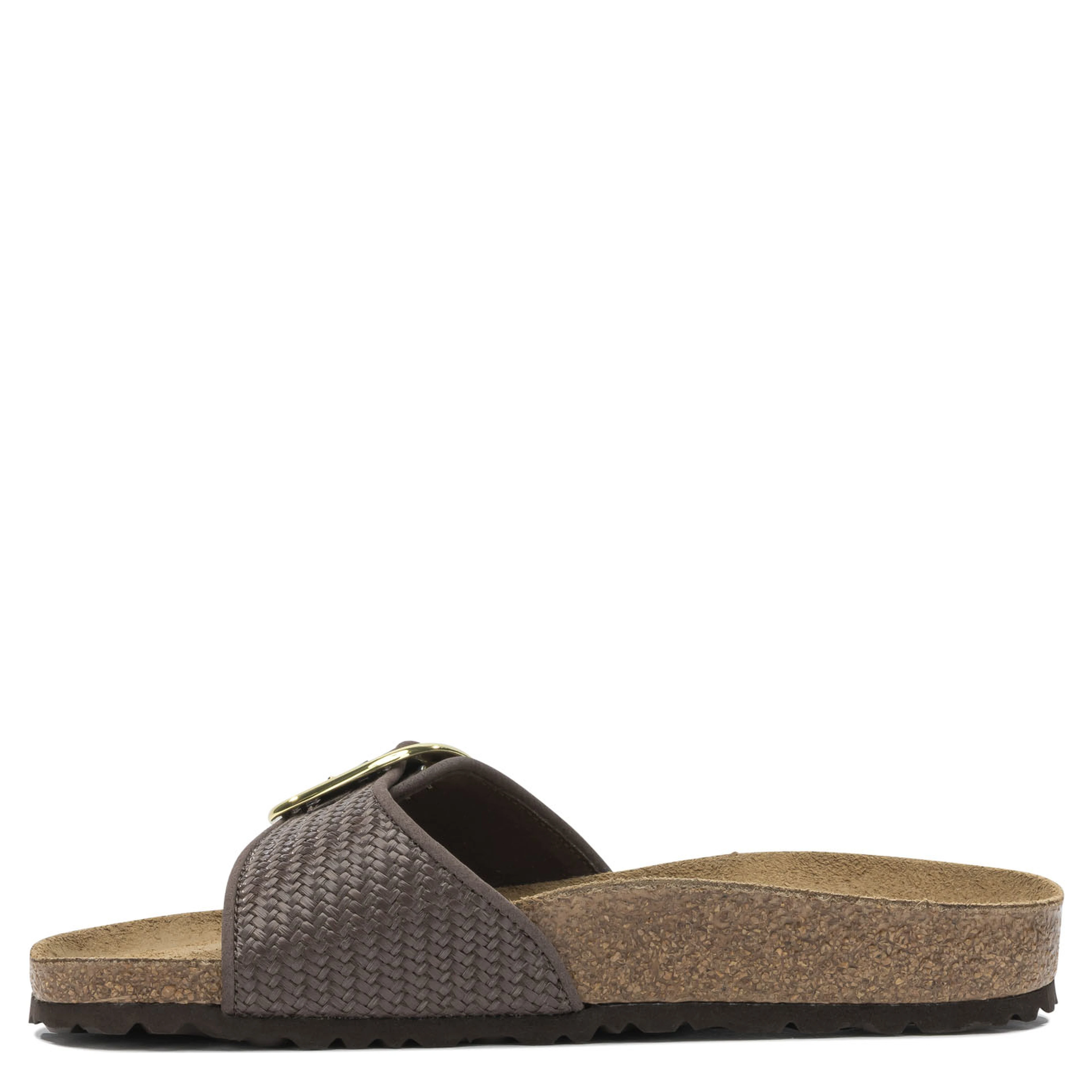 "Madrid Big Buckle Raffia" Slides