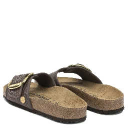 "Madrid Big Buckle Raffia" Slides