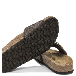 "Madrid Big Buckle Raffia" Slides