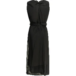 Draped silk midi dress