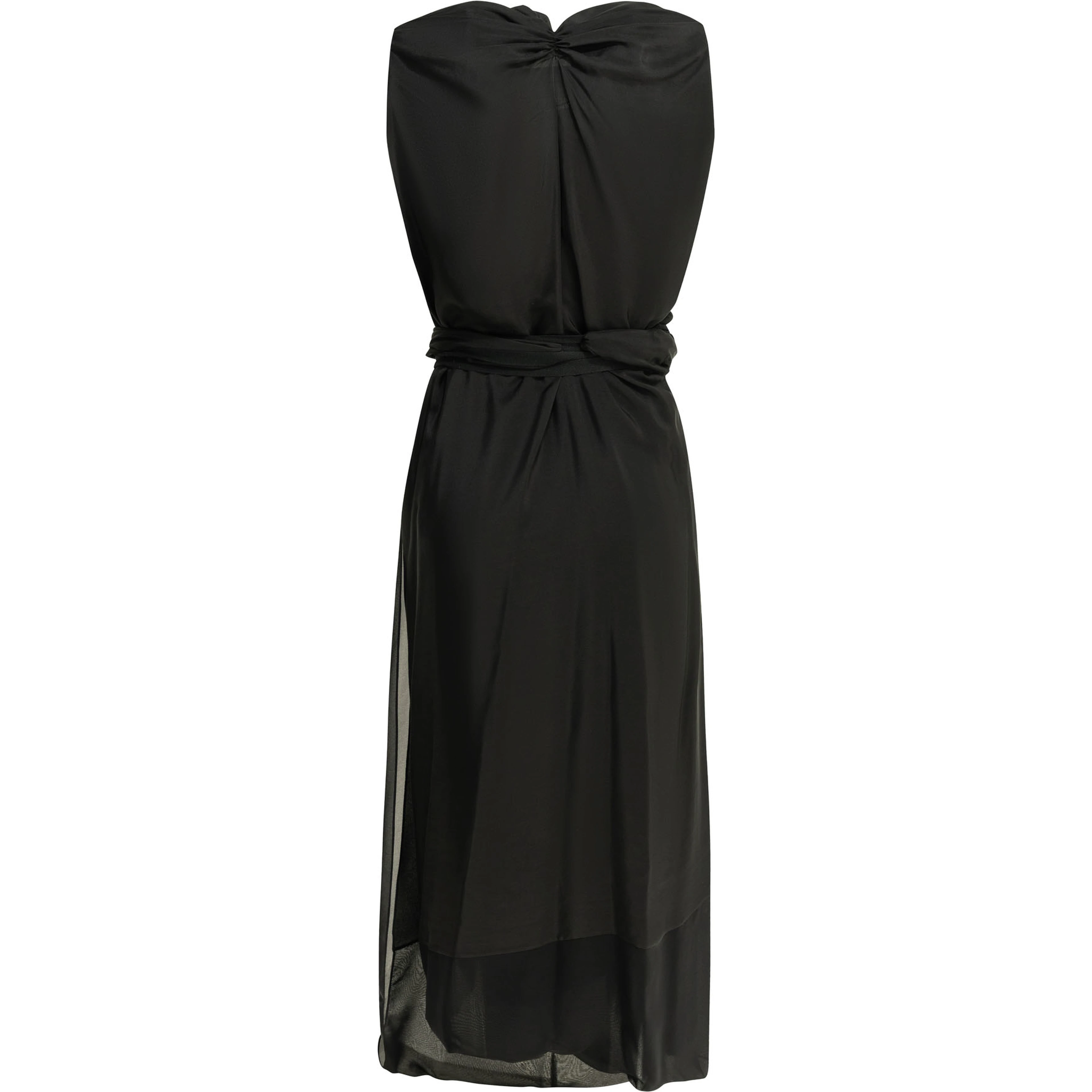 Draped silk midi dress