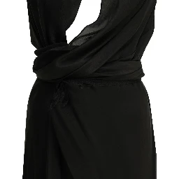 Draped silk midi dress