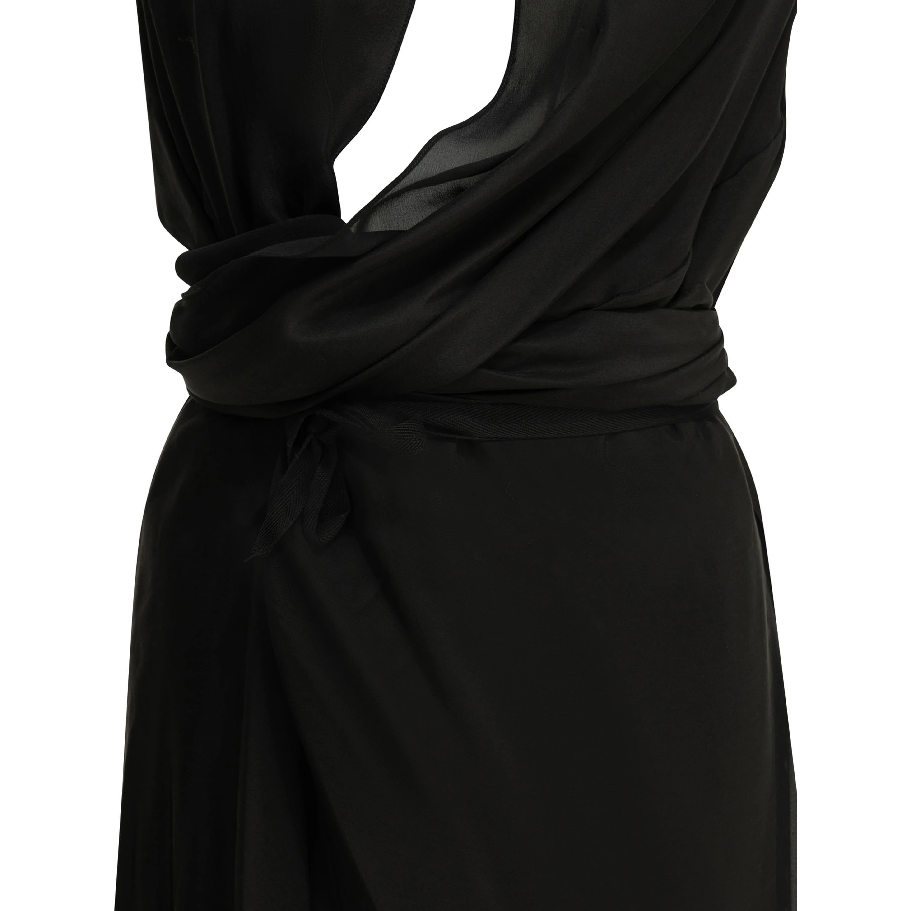 Draped silk midi dress