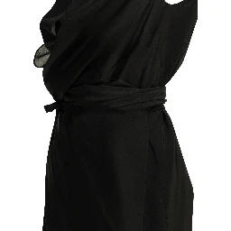 Draped silk midi dress
