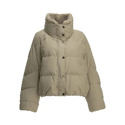 Short down jacket in techno cotton taffeta