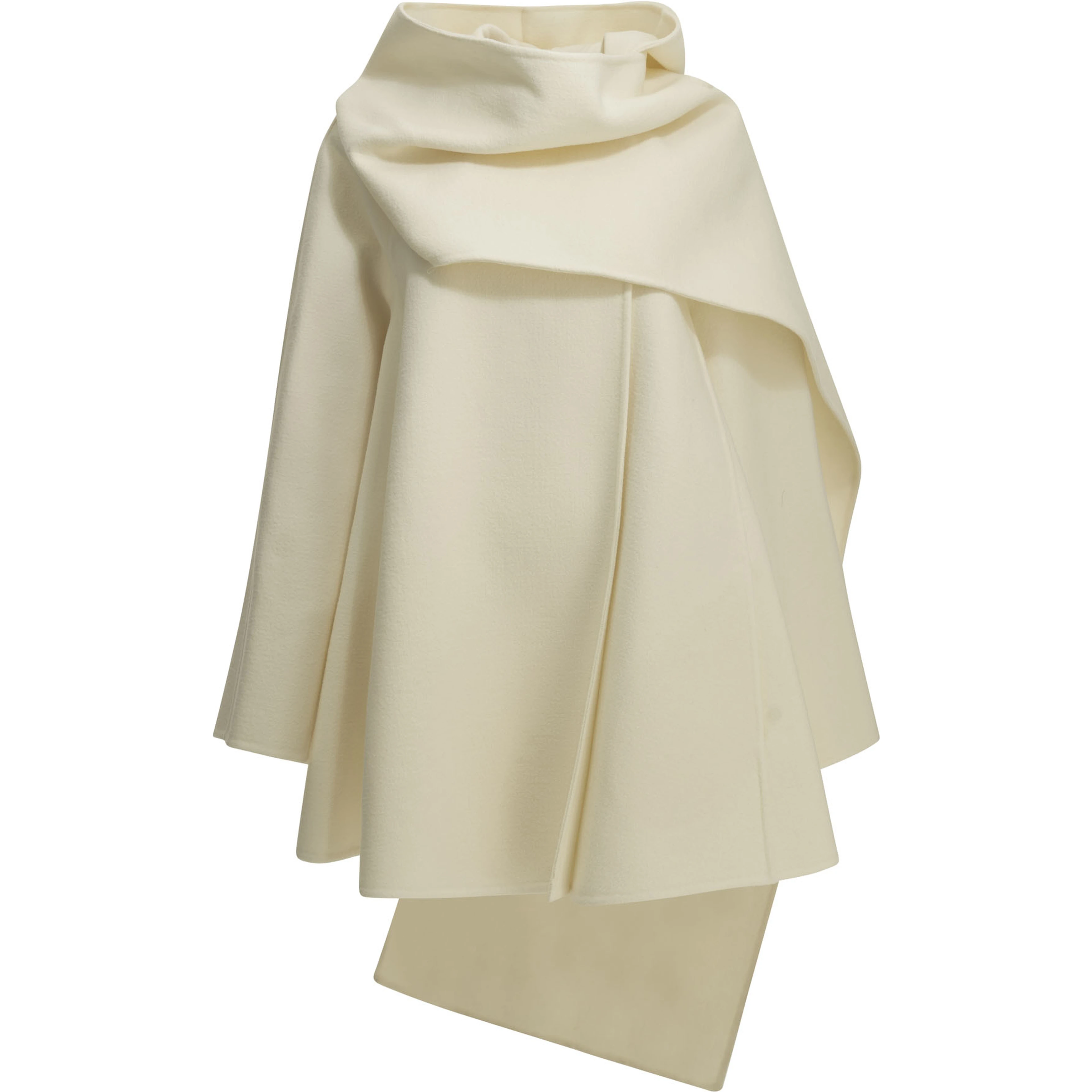 Short coat with a wool scarf