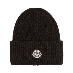 Wool and cashmere beanie with logo
