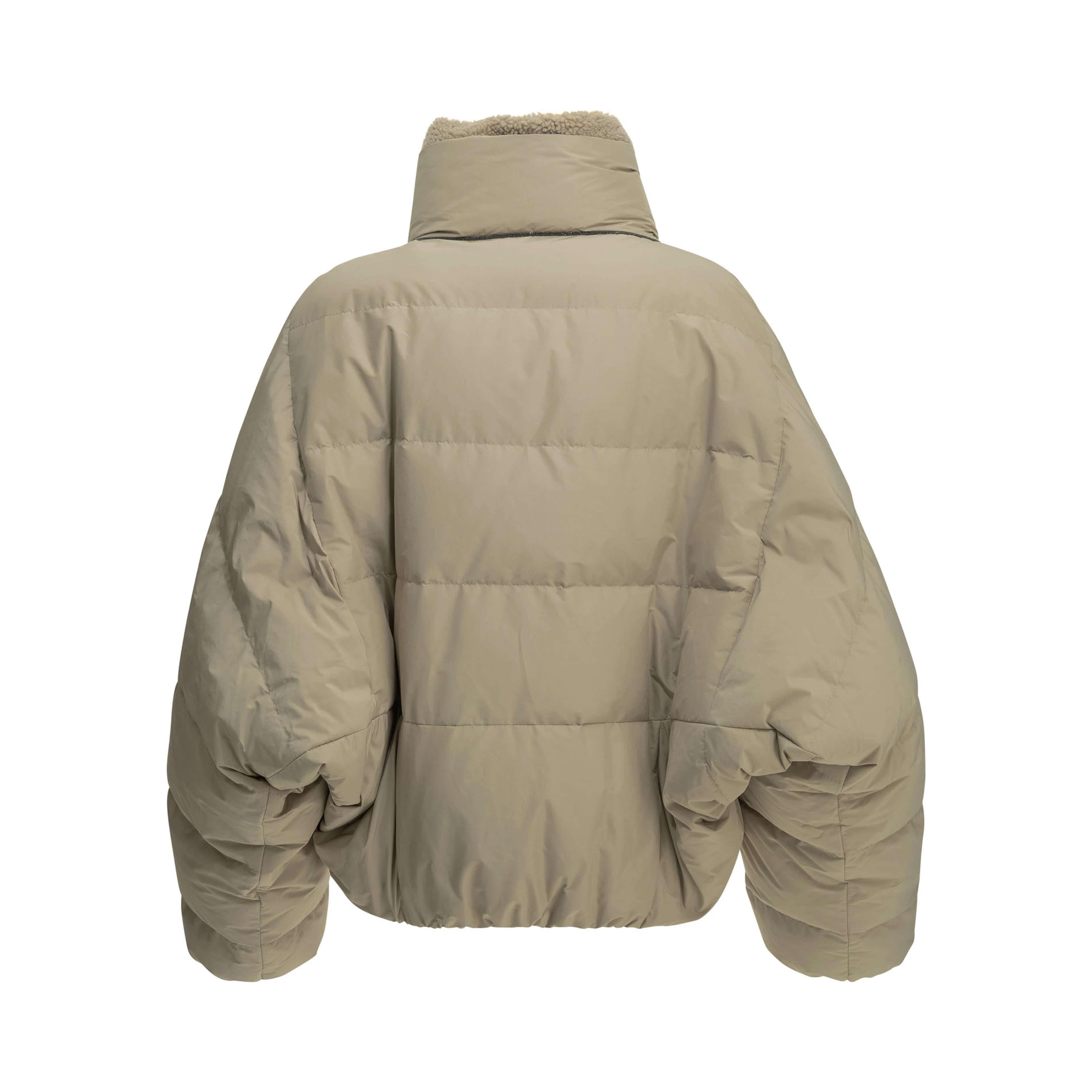 Short down jacket in techno cotton taffeta