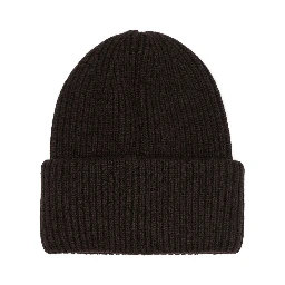 Wool and cashmere beanie with logo