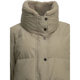 Short down jacket in techno cotton taffeta