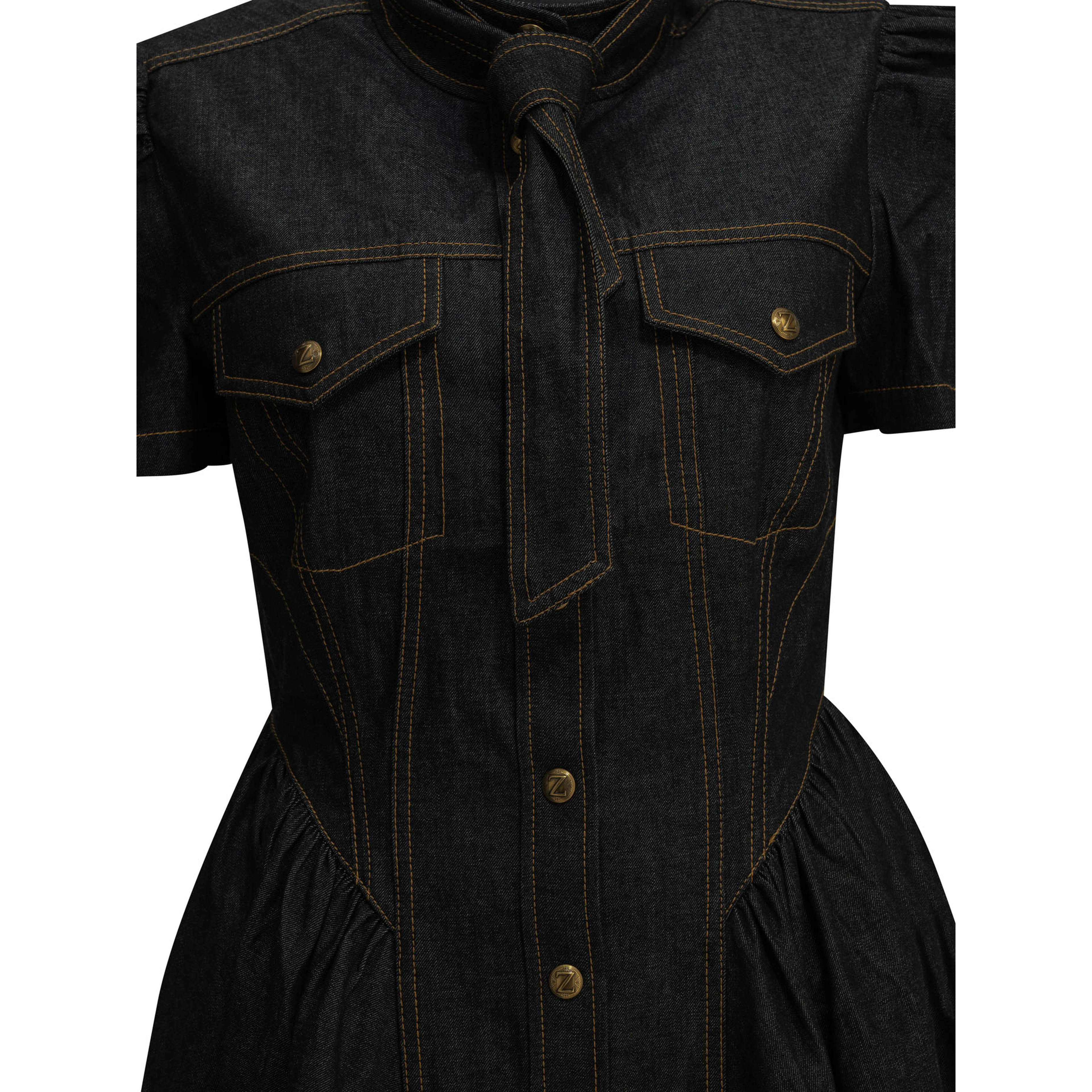 Short denim dress