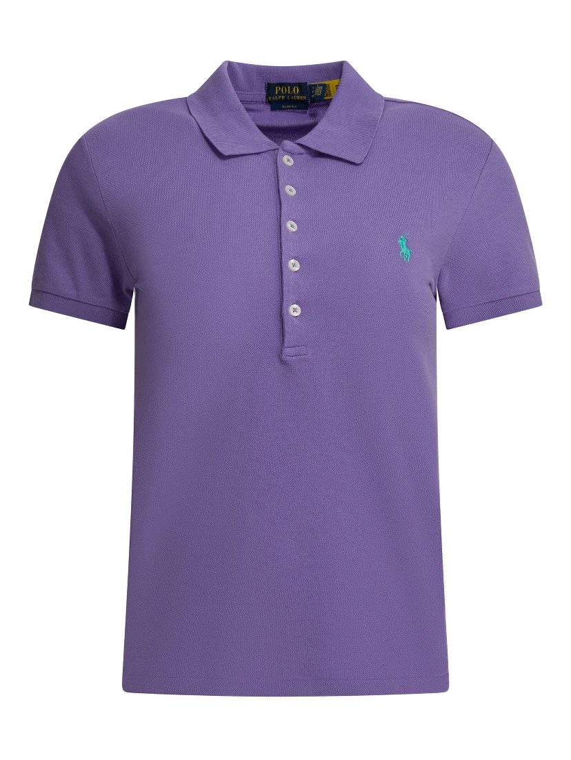Slim-fit stretch polo shirt with logo