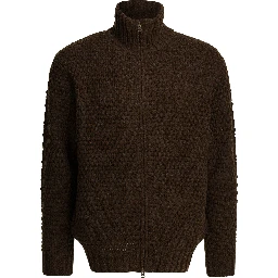 Wool sweater with zipper