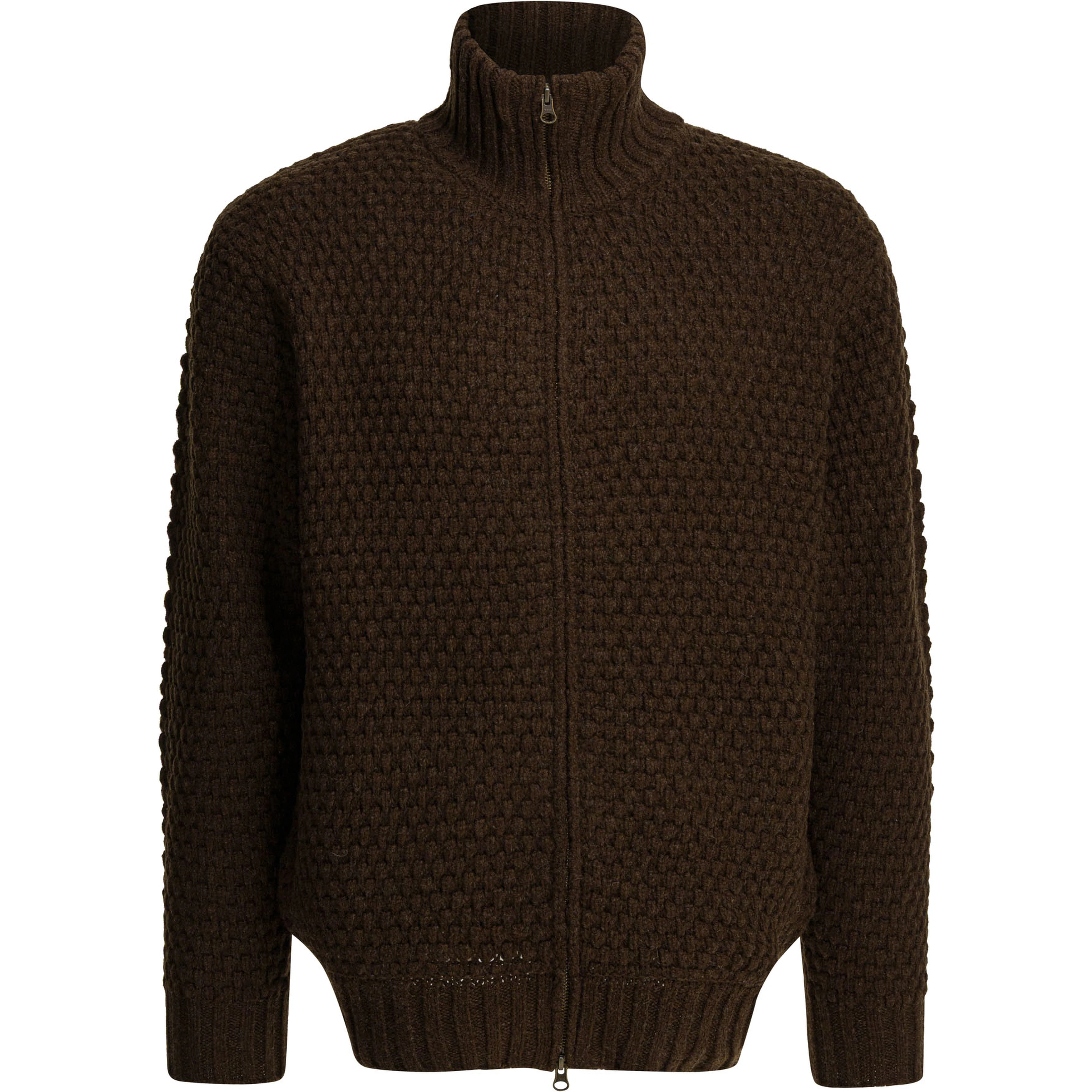Wool sweater with zipper