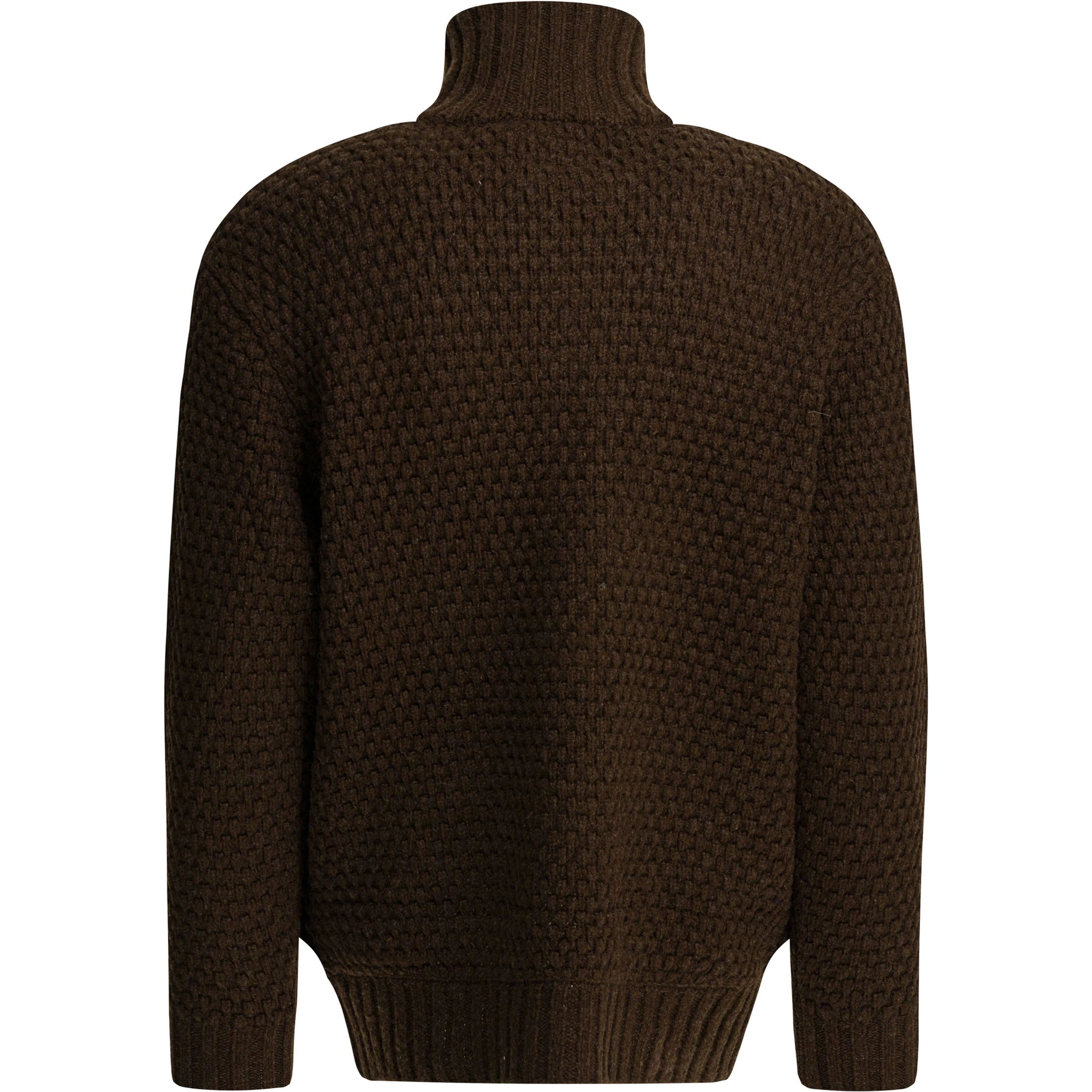 Wool sweater with zipper
