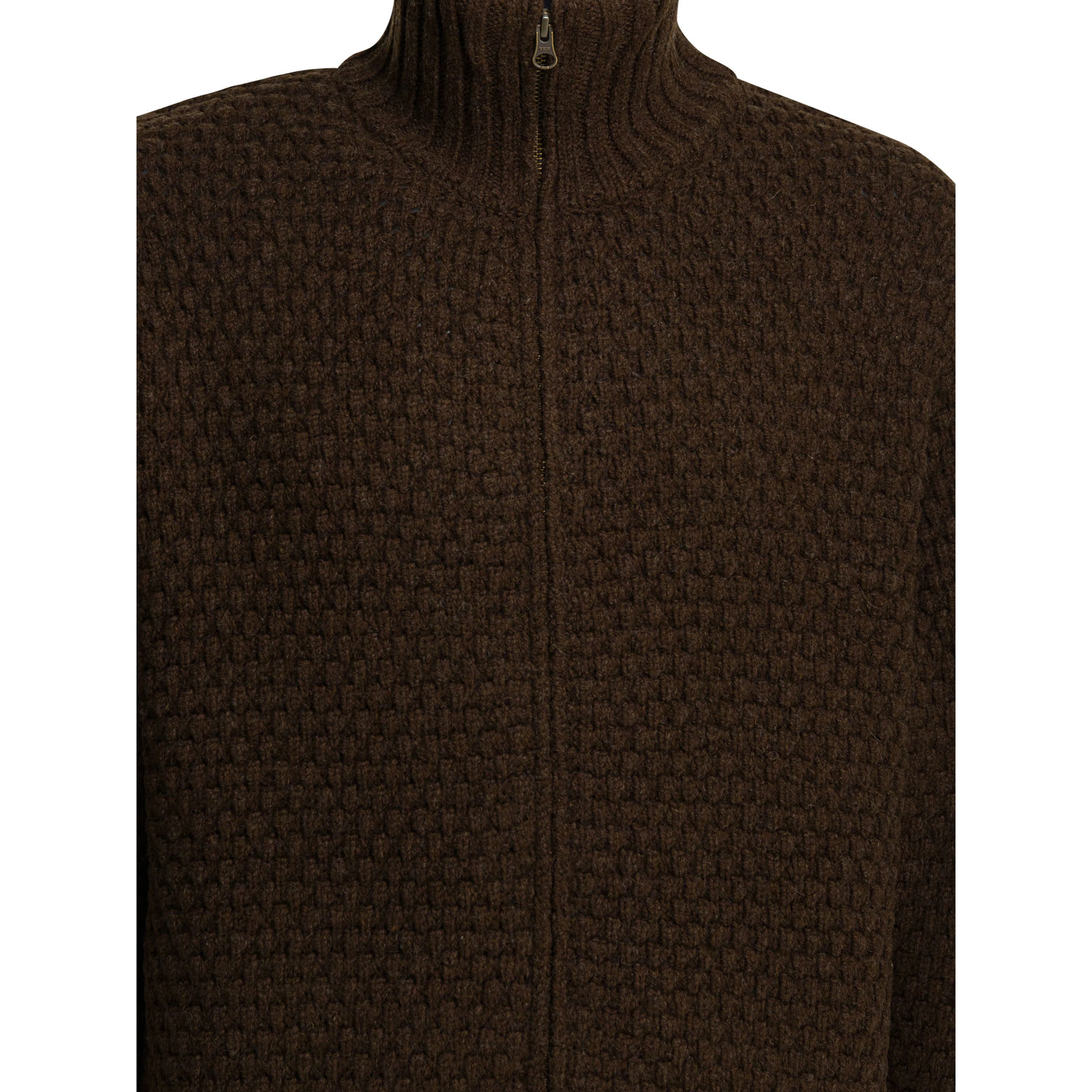 Wool sweater with zipper