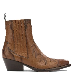 Leather cowboy boots