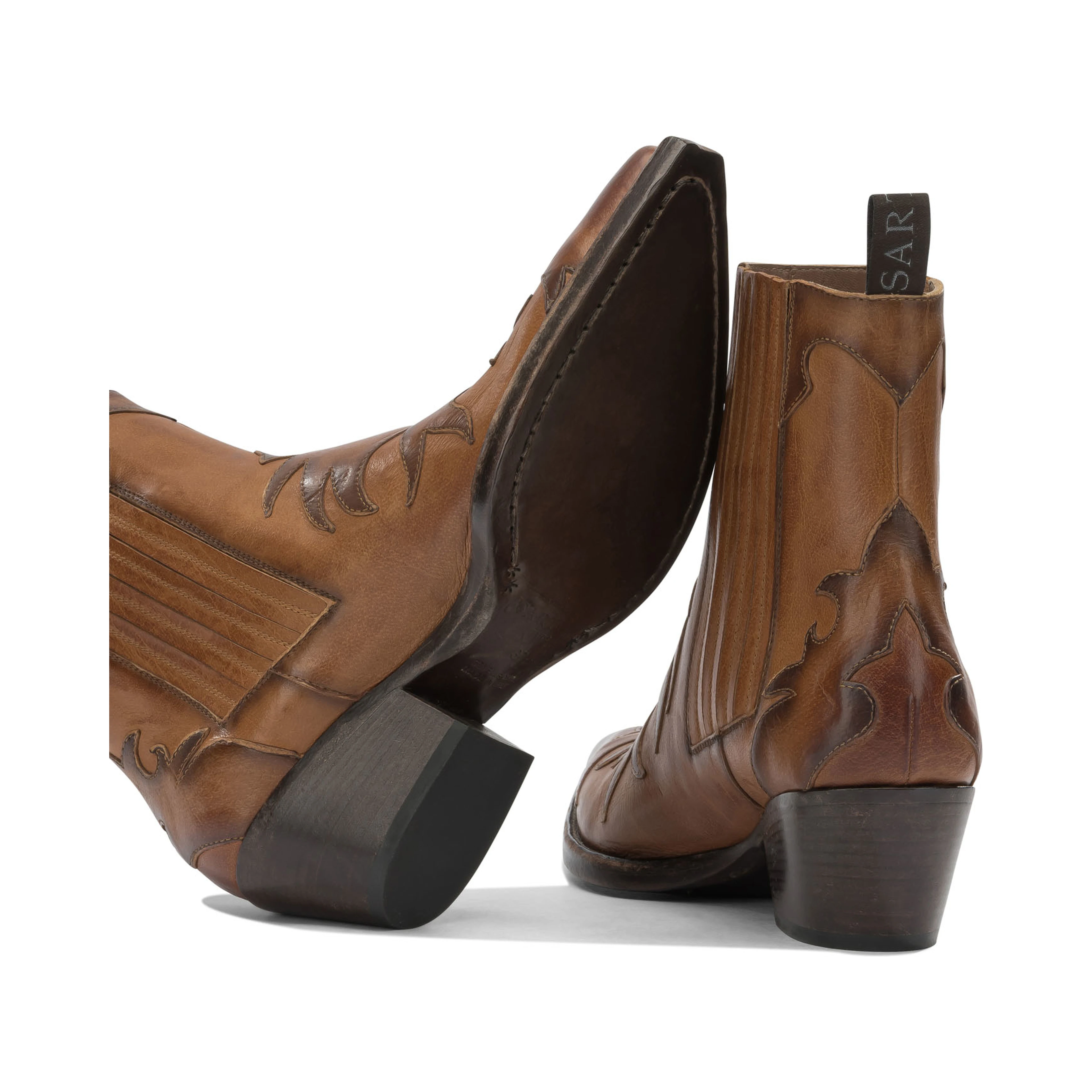 Leather cowboy boots