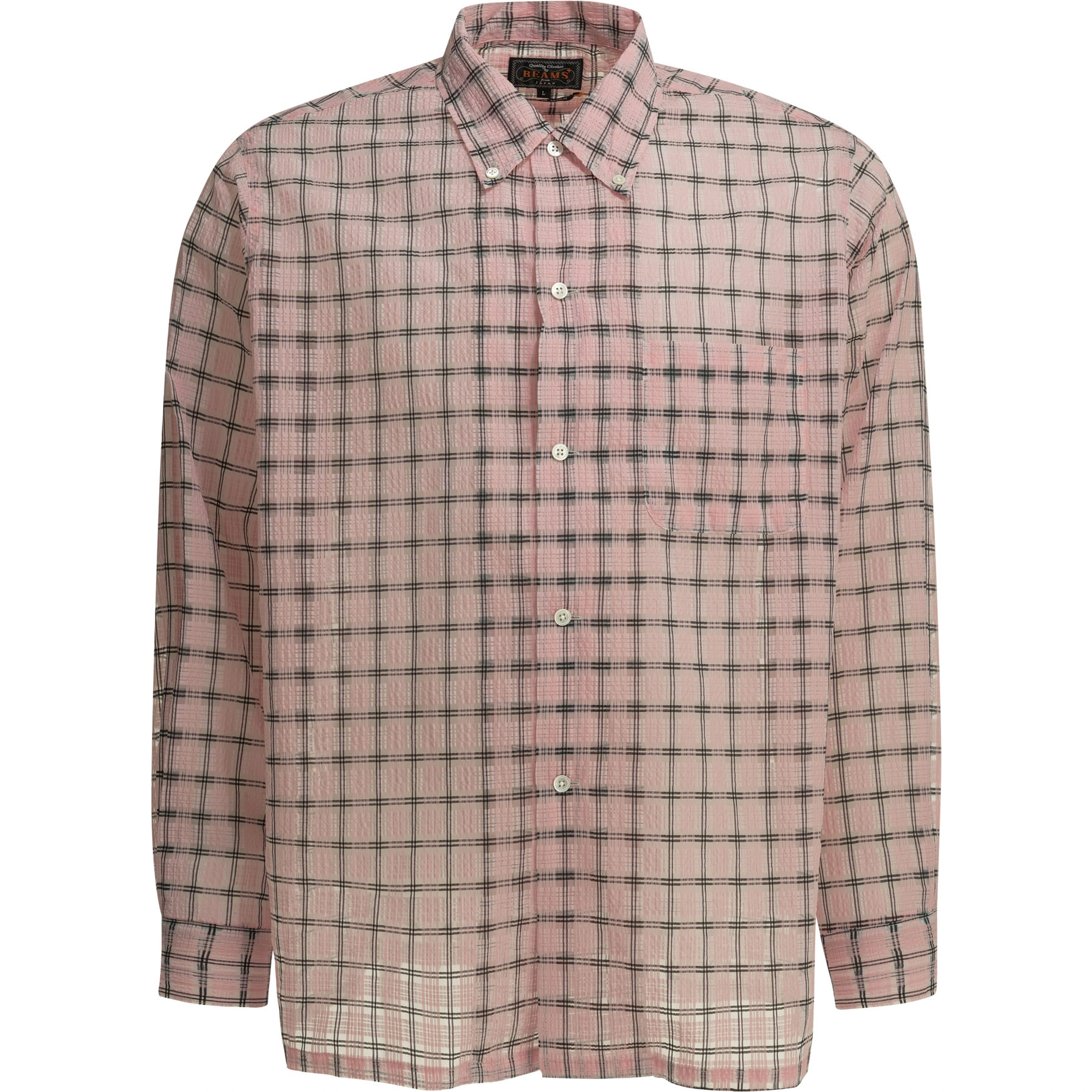 "Open BD Nylon Airy Plaid" Casual Shirt
