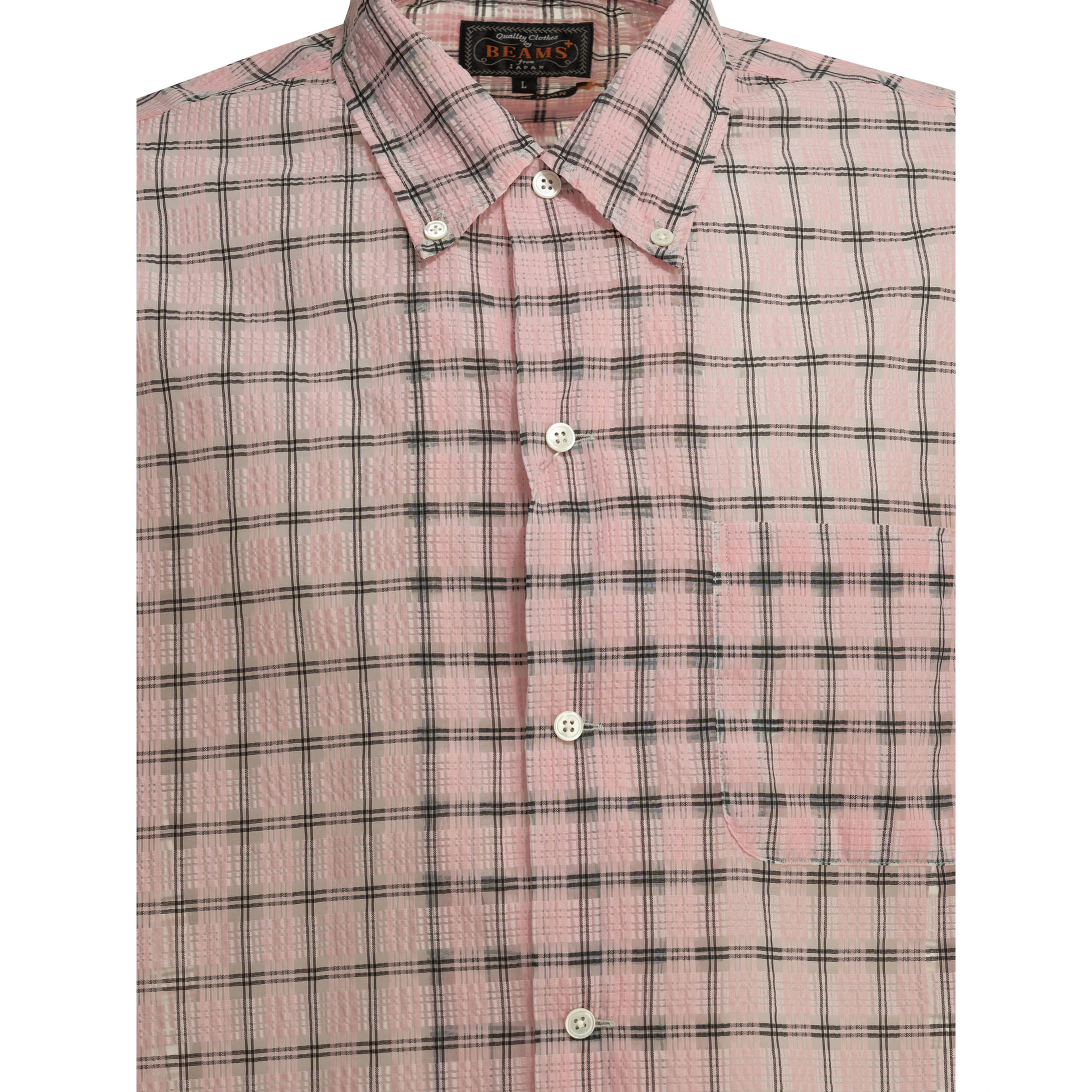 "Open BD Nylon Airy Plaid" Casual Shirt