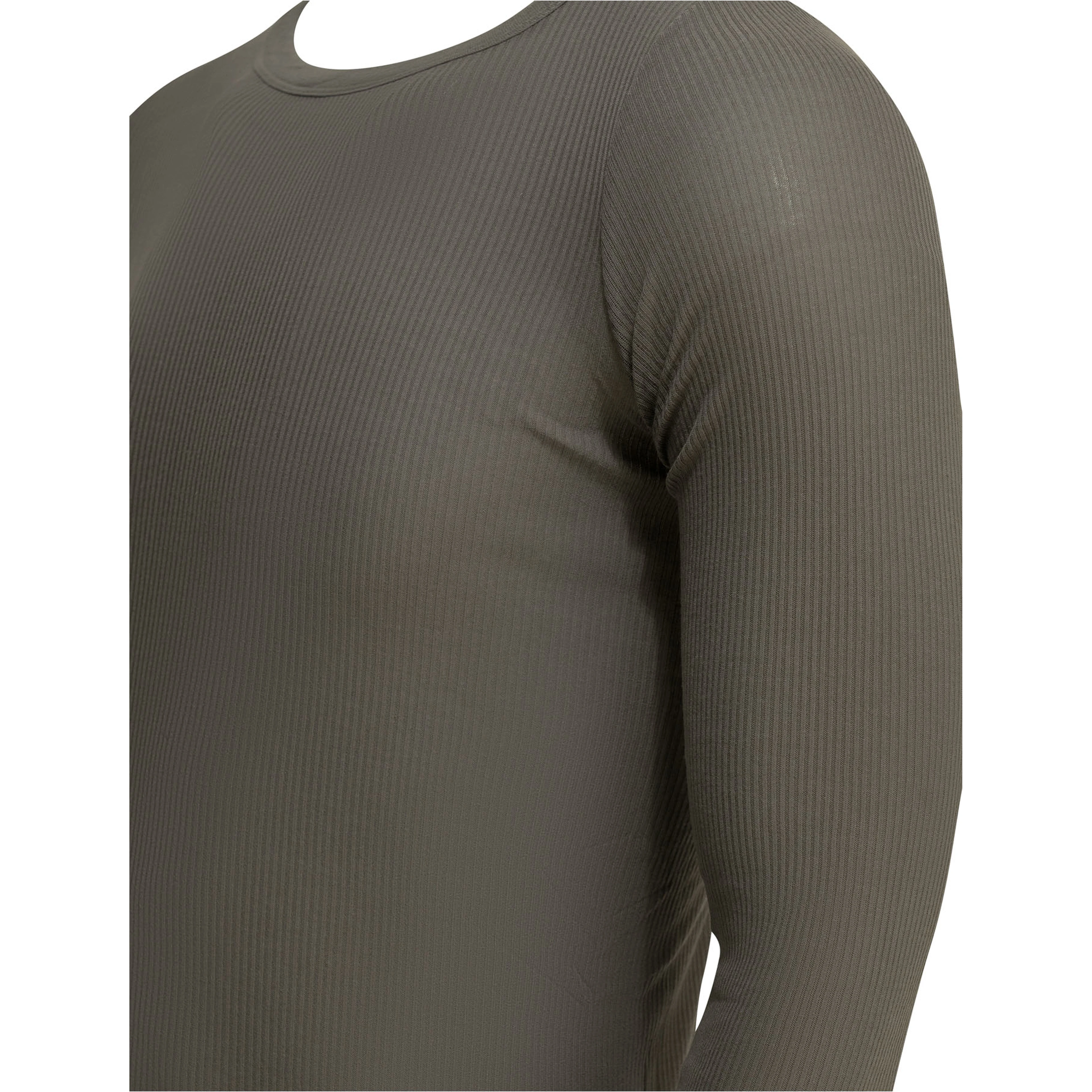 "Rib LS" round neck T-shirt