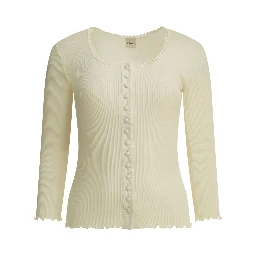 Fitted top made of cotton and silk jersey