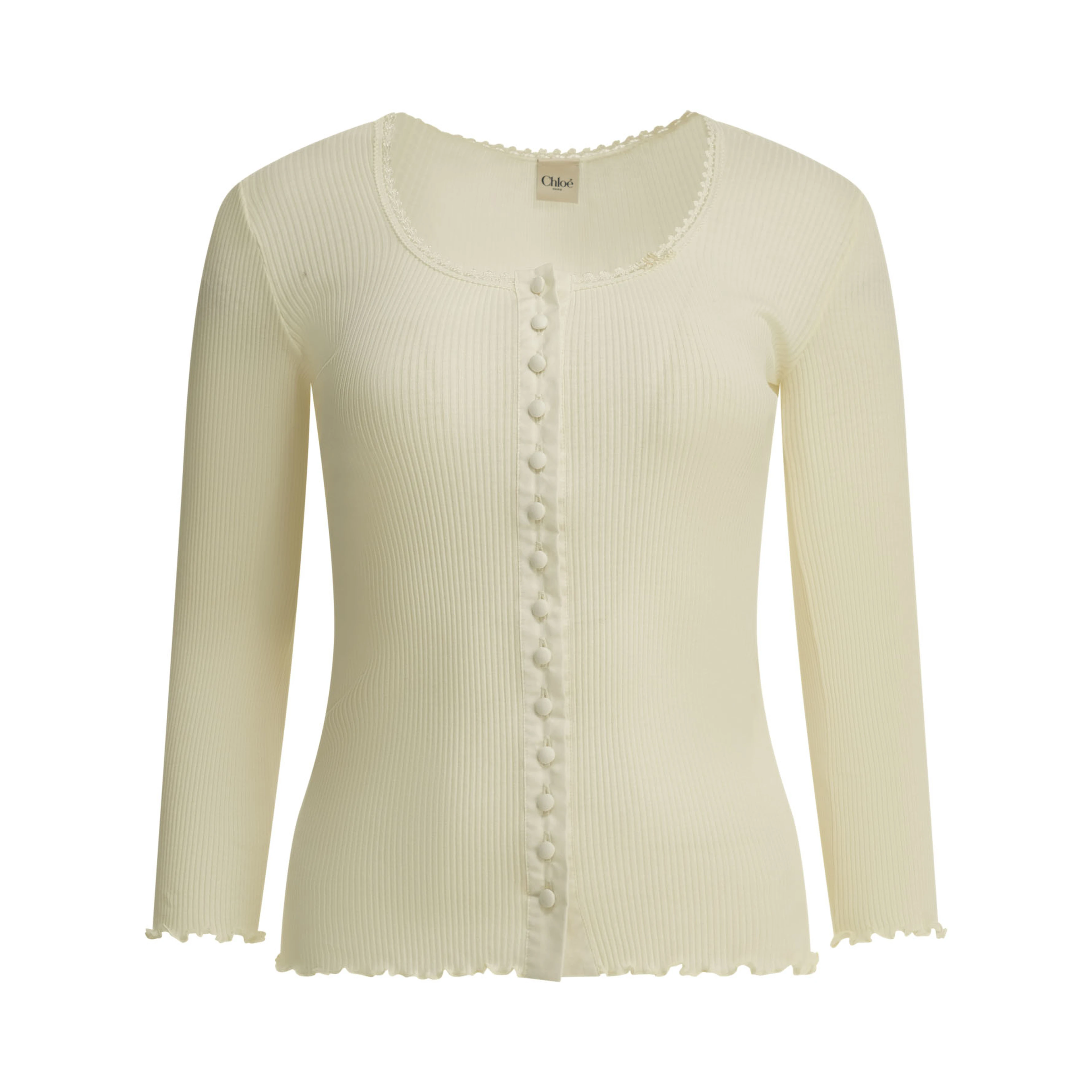 Fitted top made of cotton and silk jersey