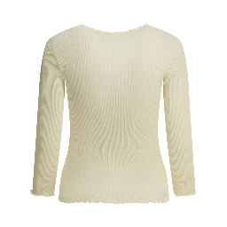 Fitted top made of cotton and silk jersey