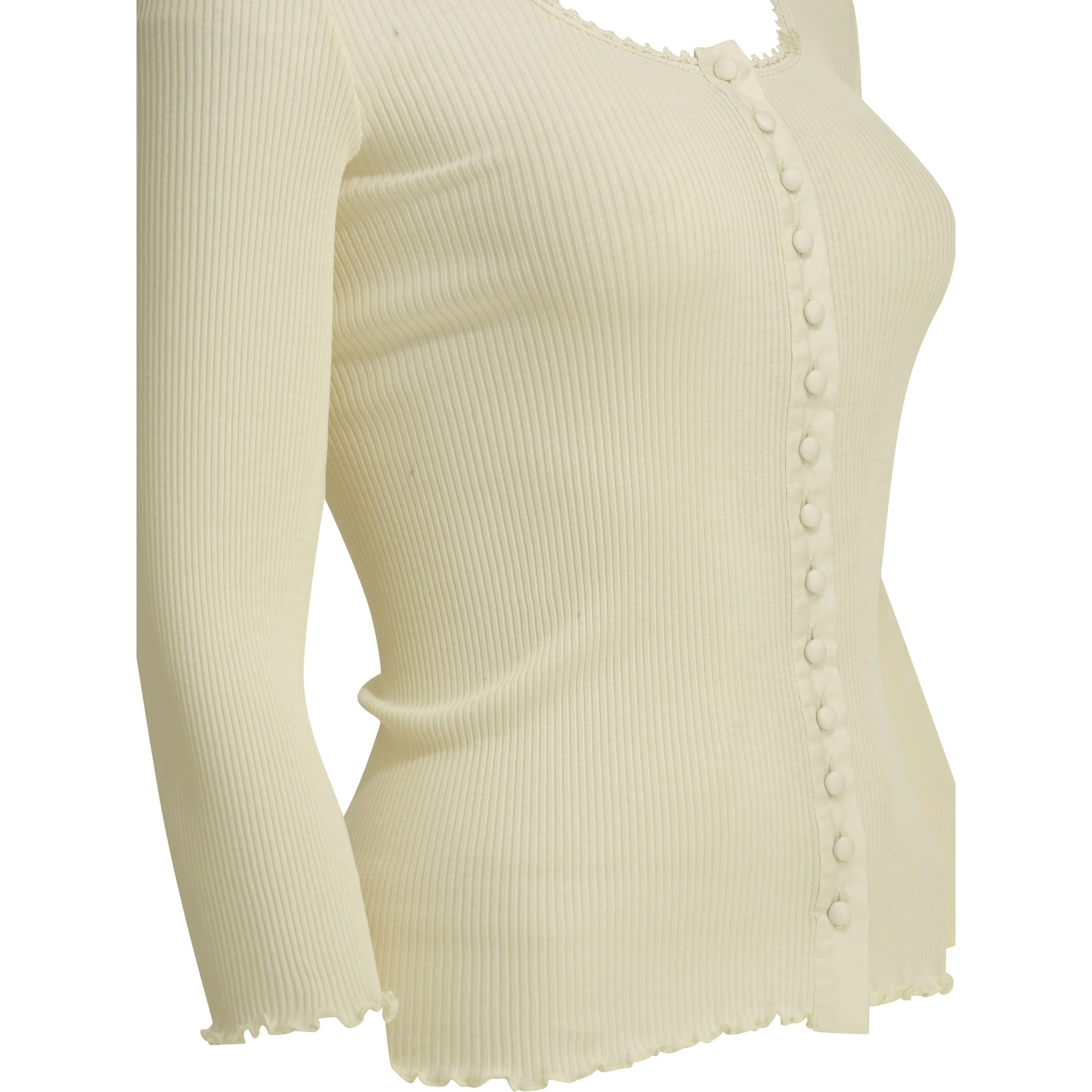 Fitted top made of cotton and silk jersey
