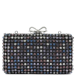 Multi-crystal knit clutch bag