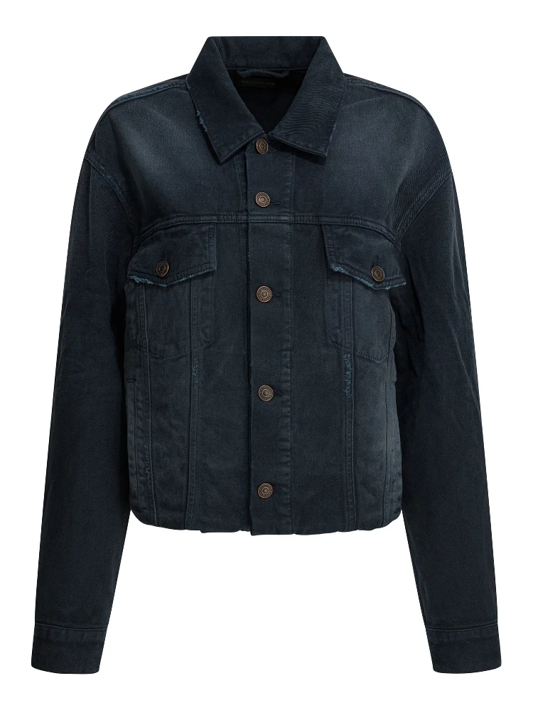 Denim jacket with old effect