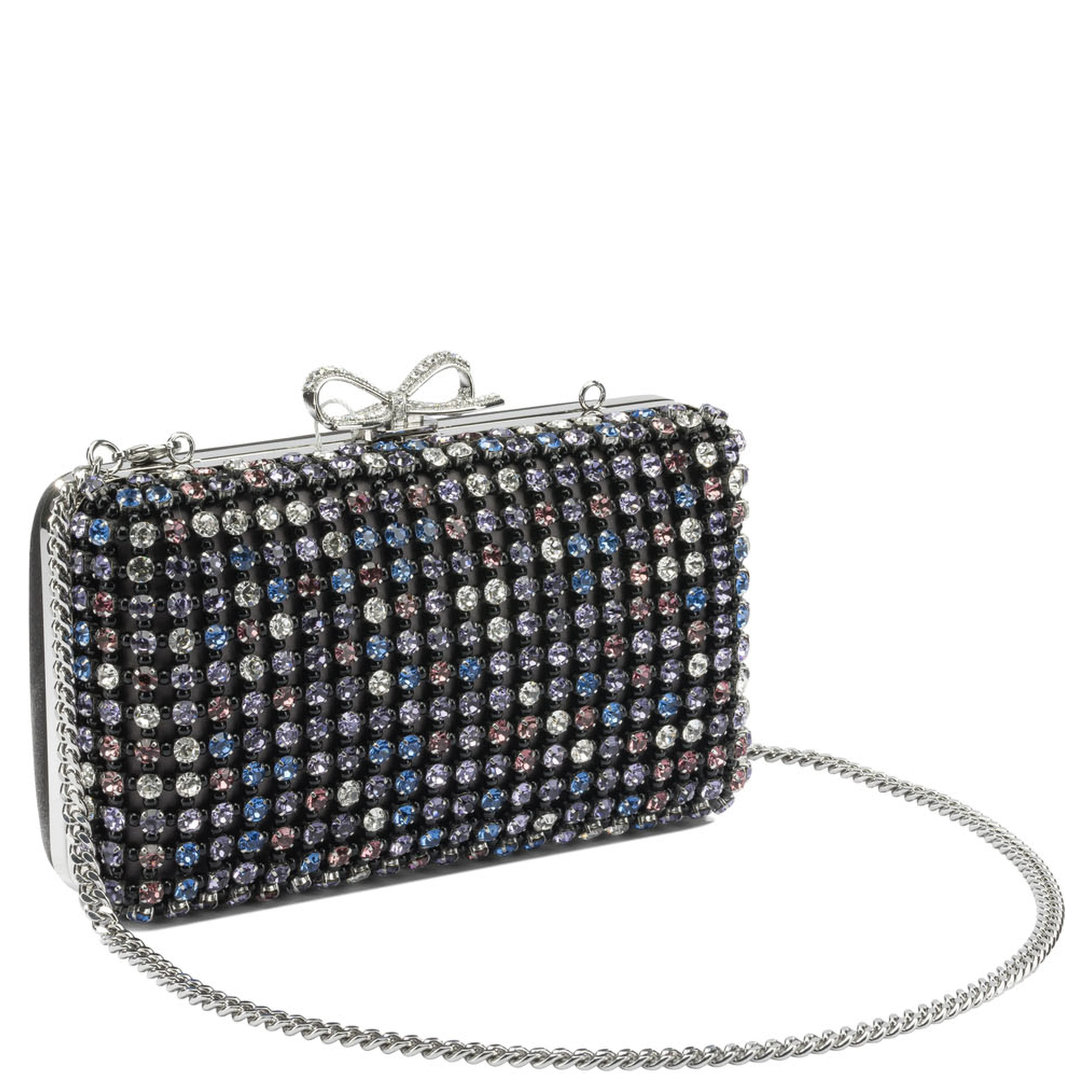 Multi-crystal knit clutch bag