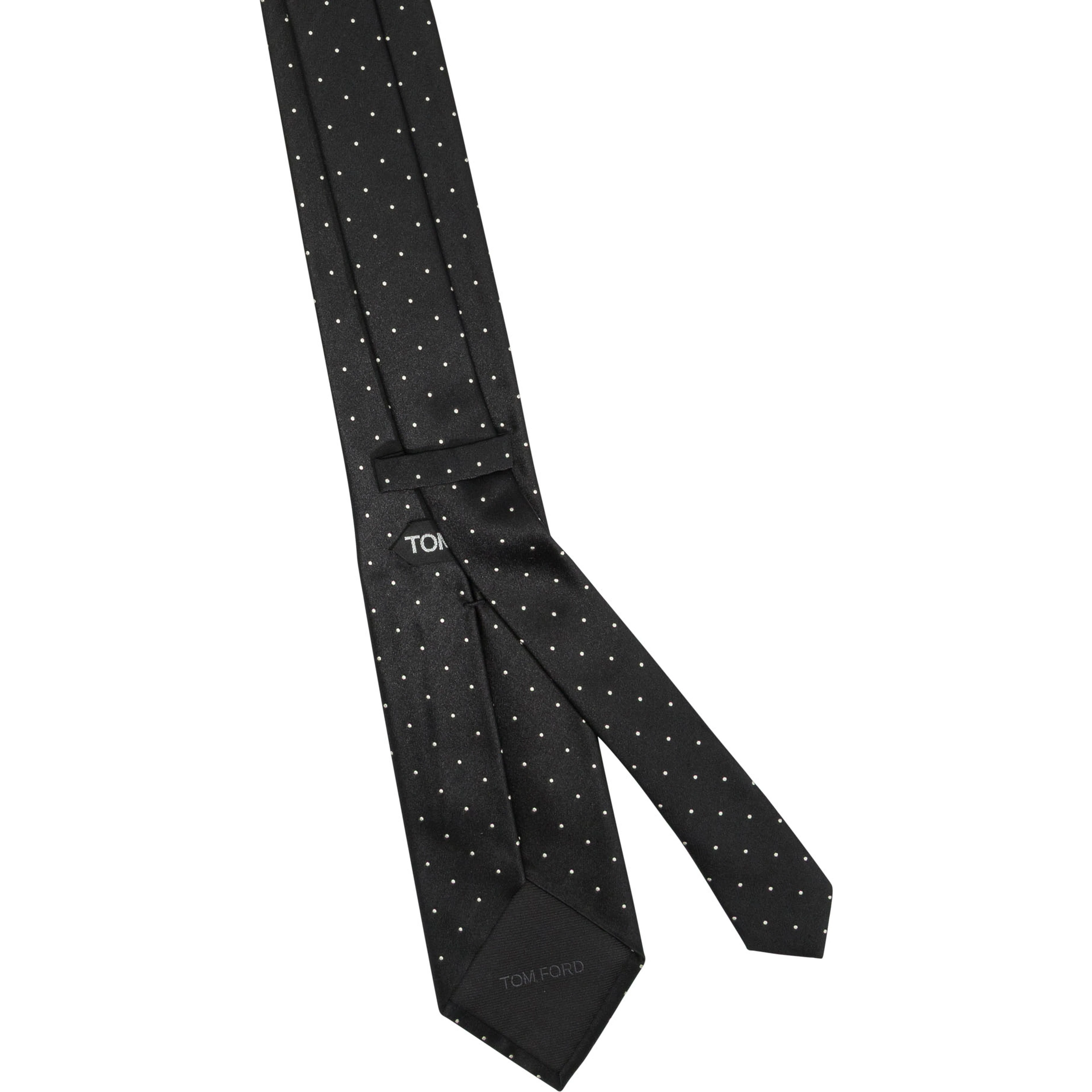 Polka dot silk tie