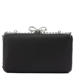 Multi-crystal knit clutch bag