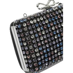 Multi-crystal knit clutch bag
