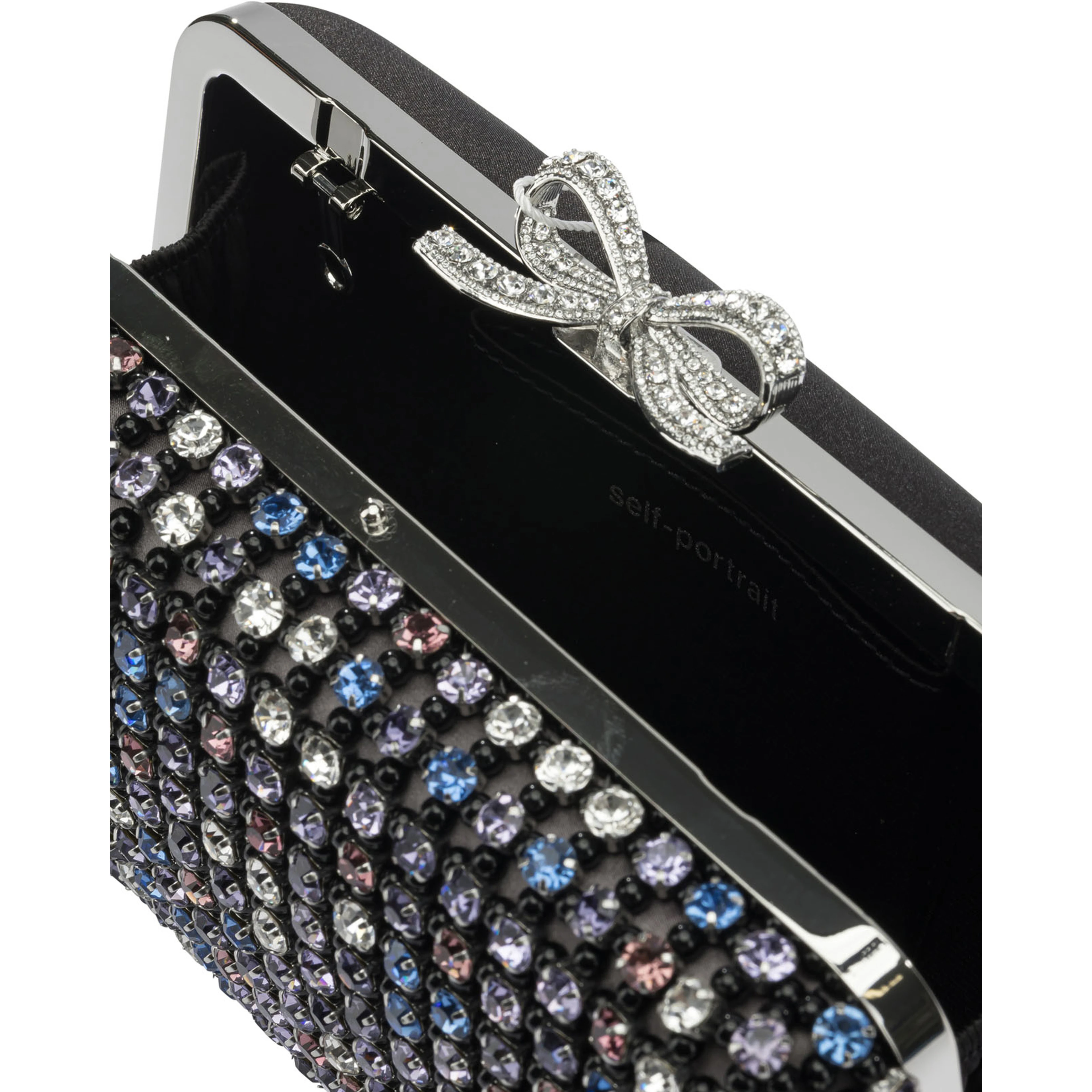 Multi-crystal knit clutch bag