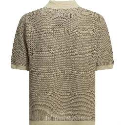 Polo shirt with buttons made of washi yarn