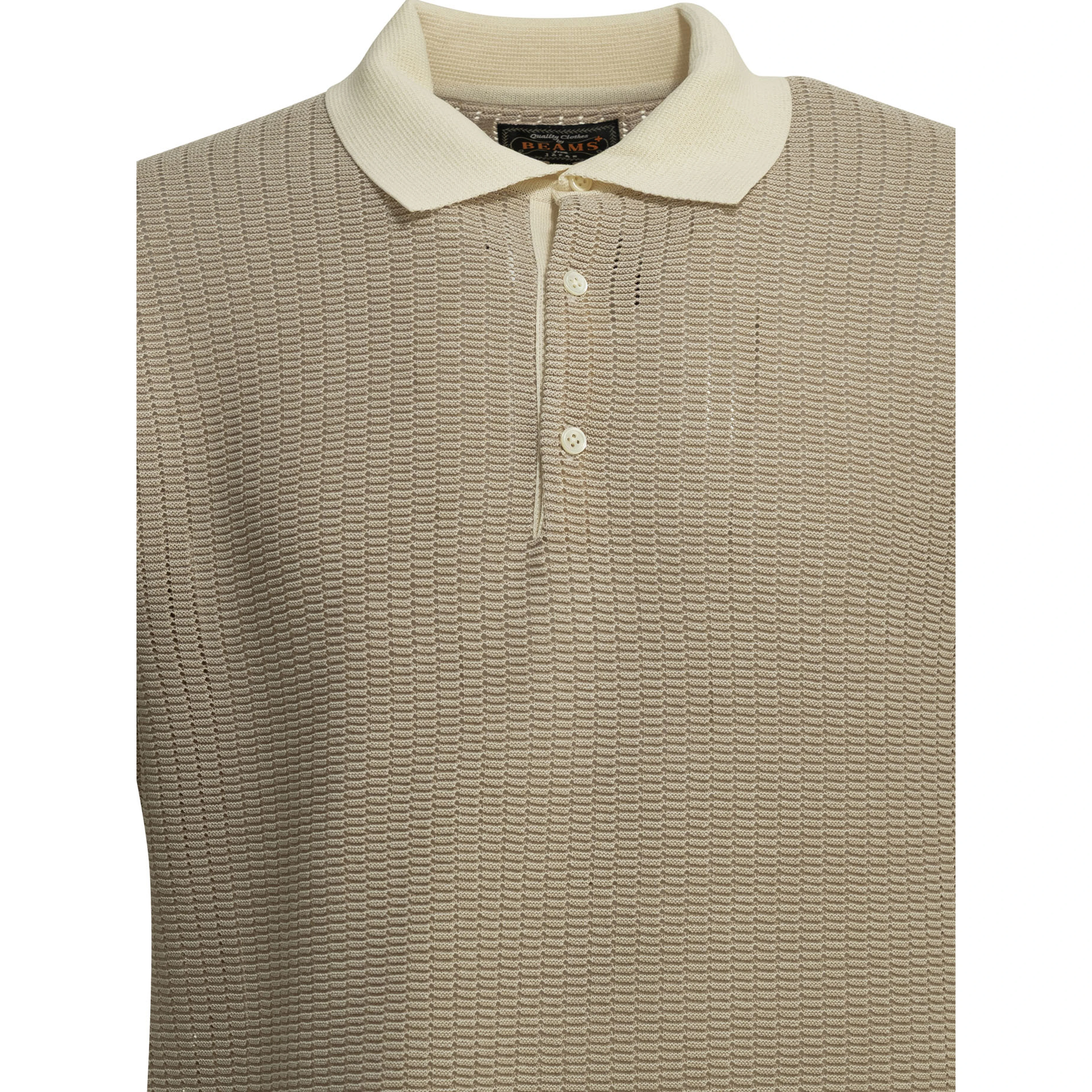 Polo shirt with buttons made of washi yarn