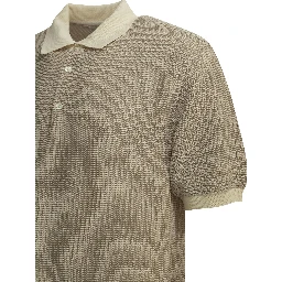 Polo shirt with buttons made of washi yarn