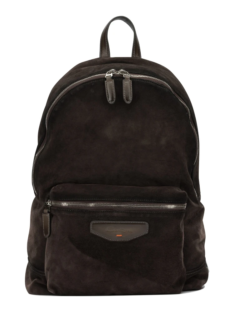Casual suede backpack