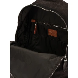 Casual suede backpack